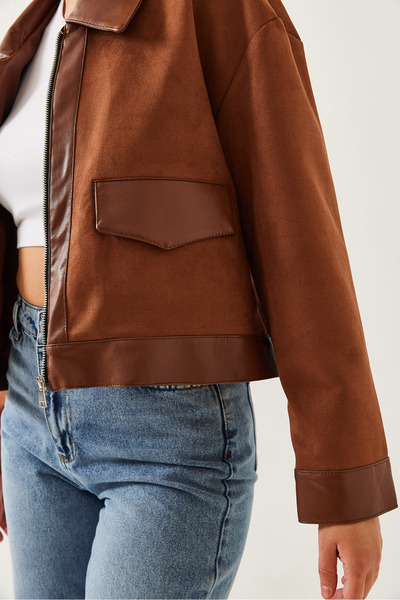 Bianco Lucci Jachetă de piele cu mânecă lungă pentru femei 241011 60261006