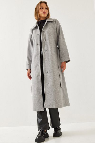 Bianco Lucci Γυναικείο μακρύ παλτό με ζώνη 2498 60261002