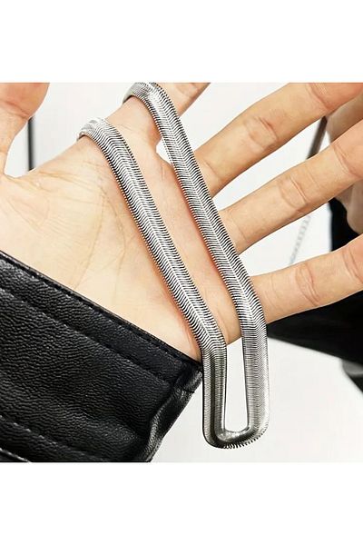 Viking Stainless Anti-Tarnish Steel Snake Snake Men's Necklace