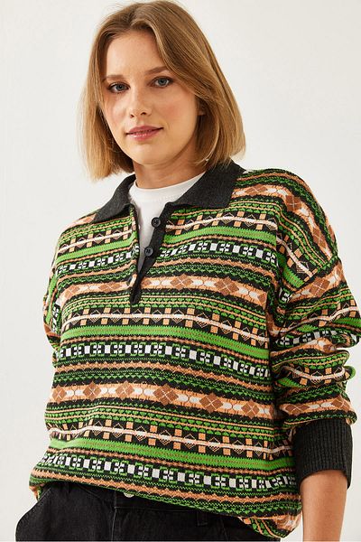 Bianco Lucci Women's Oversize Sweater with Buttons 241156 60251981