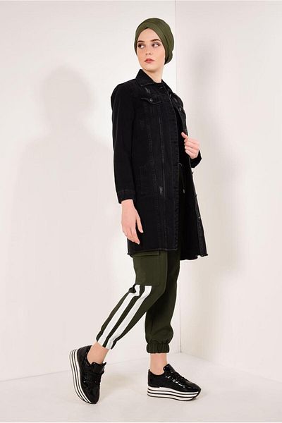 TRENDTESETTÜR Γυναικείο Παντελόνι Cargo Khaki (KHAKI-EKRU) με ελαστικά αστραγάλου T 41003