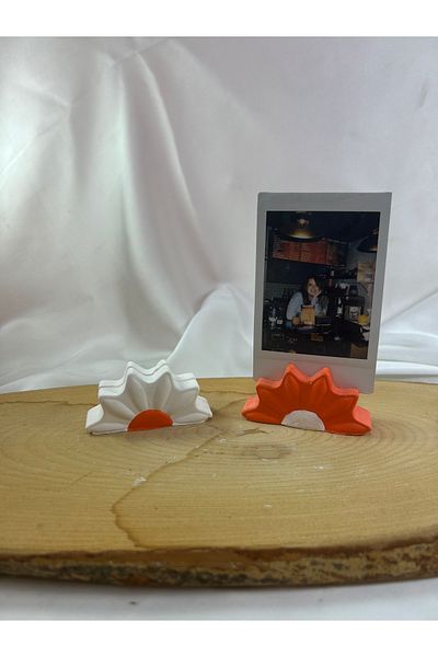 Melouro Orange Design Daisy Set of 2 Photo and Card Holder, Note Holder, Note Holder Wedding Name Holder
