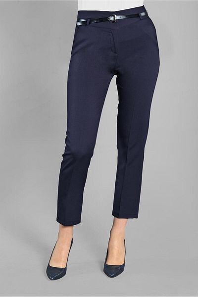 TRENDTESETTÜR Navy Blue Carrot Trousers - Women'S, Intermediate Waist, 6002 Model