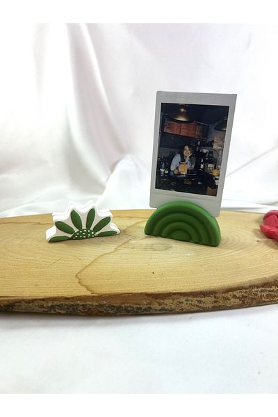 Melouro Green Design Daisy and Rainbow 2-Piece Photo and Card Holder Set, Note Holder, Note Name Holder Set