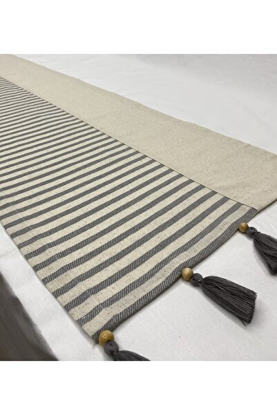 LILYUM %100 Yıkanmış Ham Keten 35x100 cm Runner