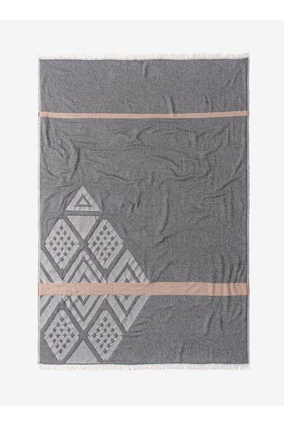 M'art Home Black-Camel Motif Sofa Shawl - 130X180 cm