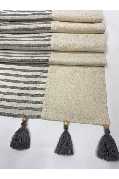 LILYUM 100% Πλυμένο Ακατέργαστο Λινάρι 35x100 cm Runner