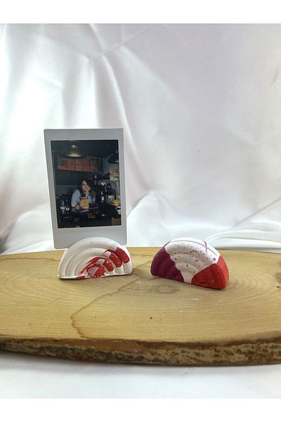 Melouro Red Design Rainbow 2-Piece Photo and Card Holder Set, Note Holder, Note Name Holder Set