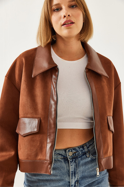 Bianco Lucci Jachetă de piele cu mânecă lungă pentru femei 241011 60261006