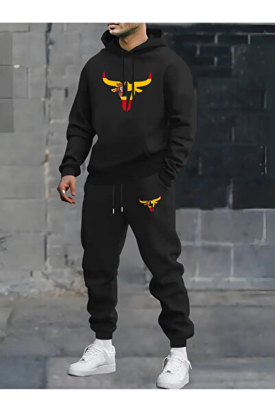 bellanova Unisex Yeni Sezon Pamuklu Kapşonlu sweatshirt Eşofman altı 2Li set