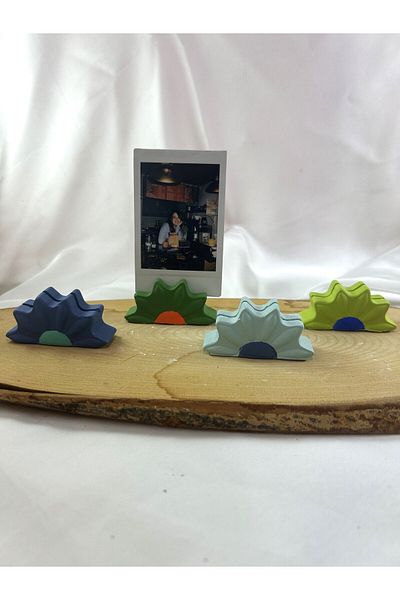 Melouro Blue and Green Daisy 4-Piece Photo and Card Set - Note Holder and Name Holder