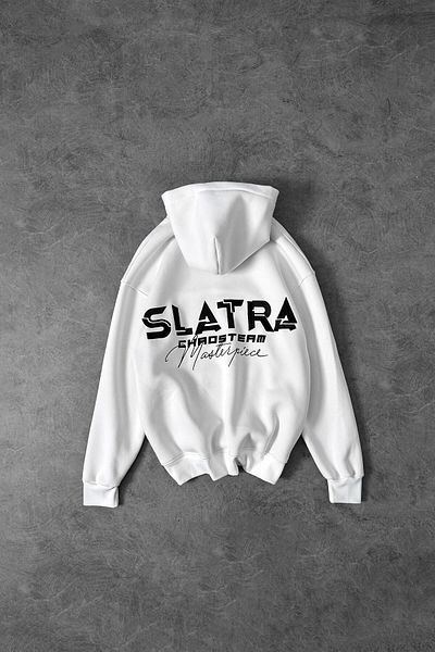 Slatra Ανδρικό φούτερ Oversize με κουκούλα με κεντημένη ομάδα Chaos