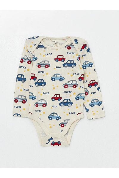 LC Waikiki LCW baby Crew Neck Printed Baby Boy Snap Body 2-Piece