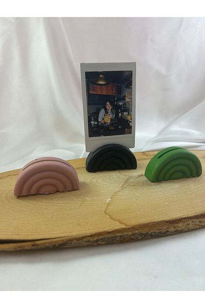 Melouro Set of 3 Pink Green Black Rainbow - Photo and Card Holder, Note Holder and Name Holder