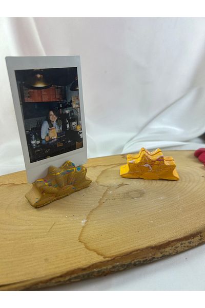 Melouro Sun Yellow and Wheat Daisy - Set of 2 Photo and Card Holder, Note Holder and Name Holder