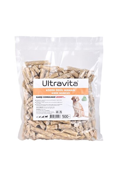 ULTRAVİTA 500 gr Yüksek Proteinli Kurutulmuş Atıştırmalık Kırık Munchy Çubuk Köpek Ödül Maması