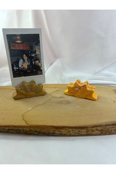Melouro Sun Yellow and Wheat Daisy - Set of 2 Photo and Card Holder, Note Holder and Name Holder