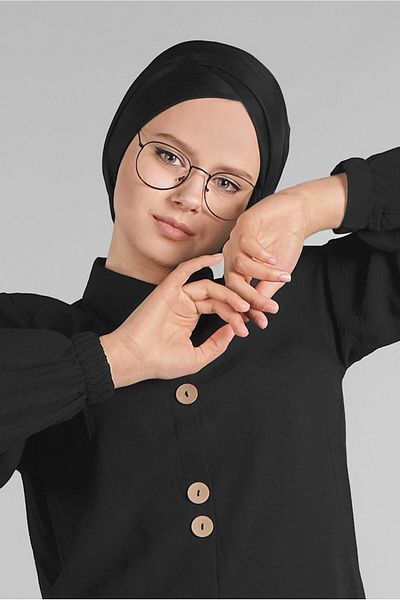 TRENDTESETTÜR Women's Black Lace-Up Tunic - Button, Skirt 3915