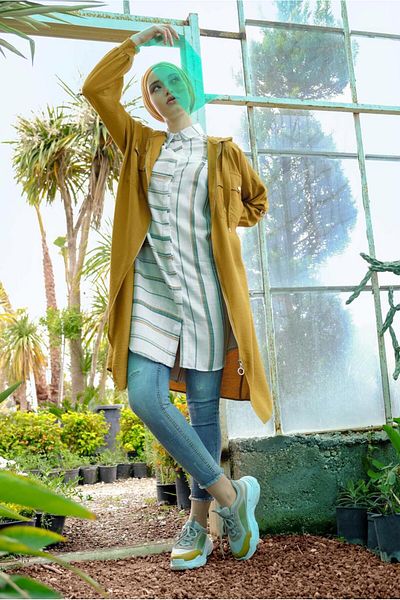 TRENDTESETTÜR Women's Orange (MUSTARD) Zippered Hooded Trench Coat 41191