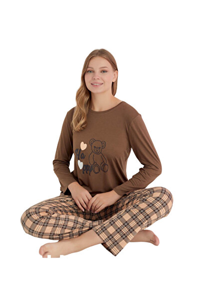Olivera Dfn1804 Model Long Sleeve Women's Pajamas Set