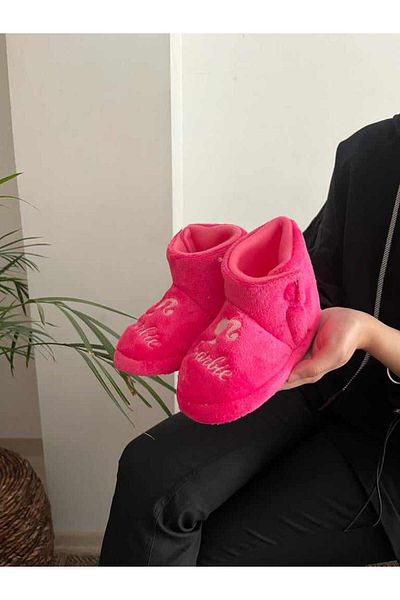 Behtah Kundura Children's Anti-Slip Sole Slippers Cotton Lined Figured Multi-Purpose School Nursery Shoes Home Shoes