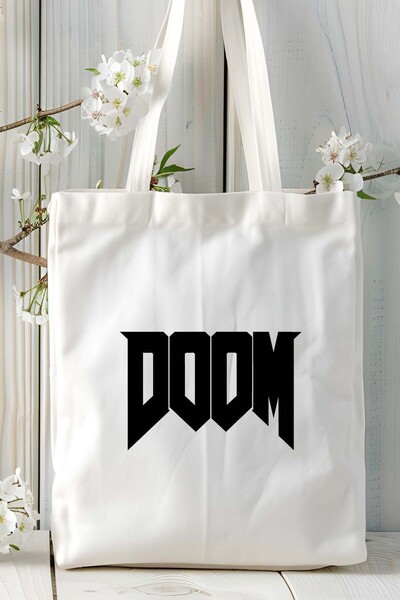 ART HEDİYE doom Game Printed υφασμάτινη τσάντα τσάντα ώμου μοντέλο 3