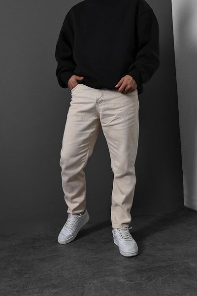 Slatra Ανδρικό μπεζ βαμβακερό Boyfriend Fit Jean