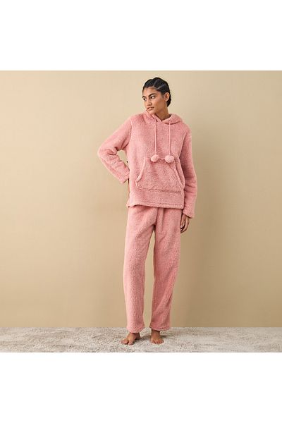 FAV Textured Long Sleeves Hoodie and Pyjama Set