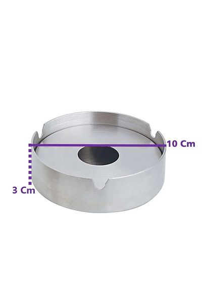 CocoVia Large Size Covered Stainless Steel Ash Tray Chrome Scotch Ashtray 10 cm (1 Piece)