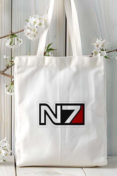 ART HEDİYE Geantă de umăr din pânză imprimată cu jocul Mass Effect, model 2