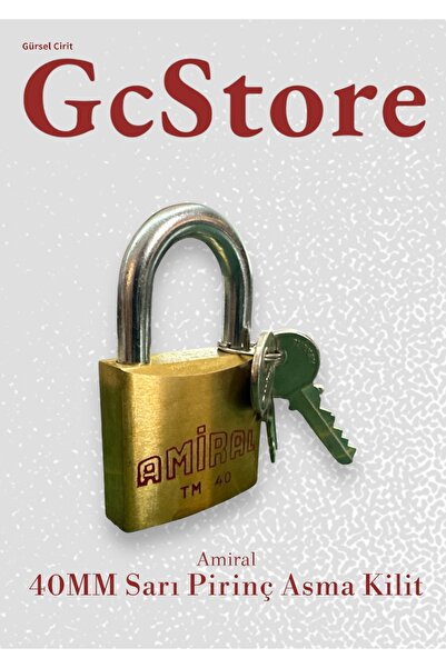 gcstore AMİRAL Pirinç Sarı Asma Kilit 40mm