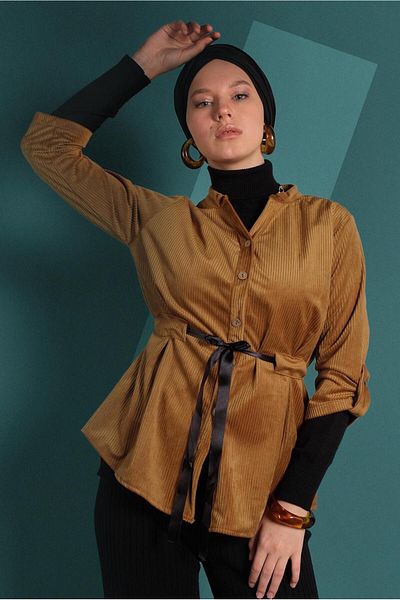 TRENDTESETTÜR Γυναικείο καφέ (K.CAMEL) Corduroy Jacket 3113