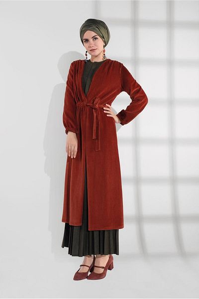 TRENDTESETTÜR Jachetă din velur din bumbac cu talie 7405
