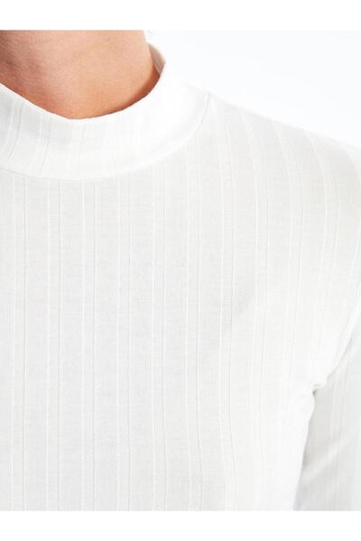 LC Waikiki Γυναικείο μακρυμάνικο μονόχρωμο γιακά LCWAIKIKI Basic