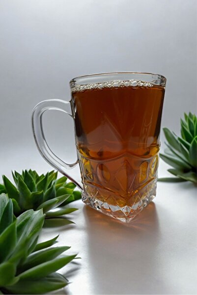 Rayan Yanpa Ticaret 6-Piece Rony Mug Cup with Handle 150 ml Glass Cup