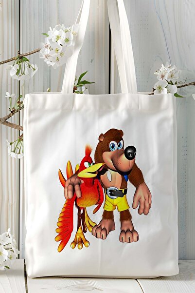 ART HEDİYE Τυπωμένη υφασμάτινη τσάντα ώμου Banjo-Kazooie Game Model 1