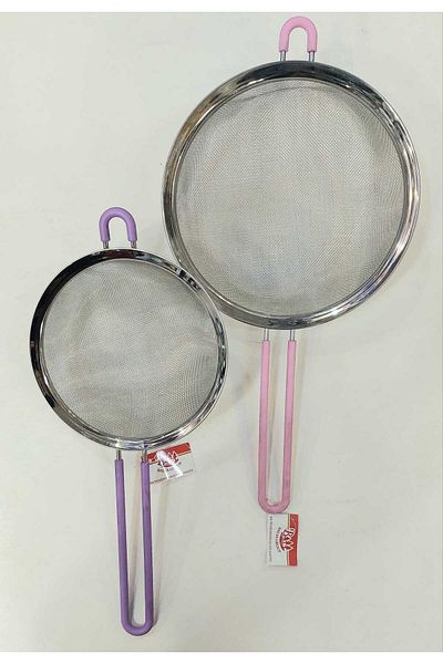 BALSA Double Drainer Set with Stainless Steel Wire Silicone Handle 18cm and 23cm