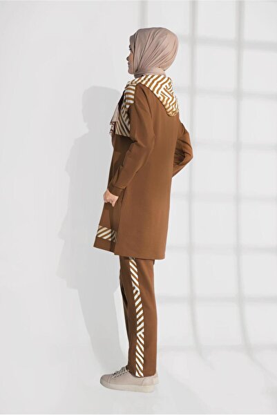 TRENDTESETTÜR Cotton Graphic Patterned 2-Piece Tracksuit Set - 7809