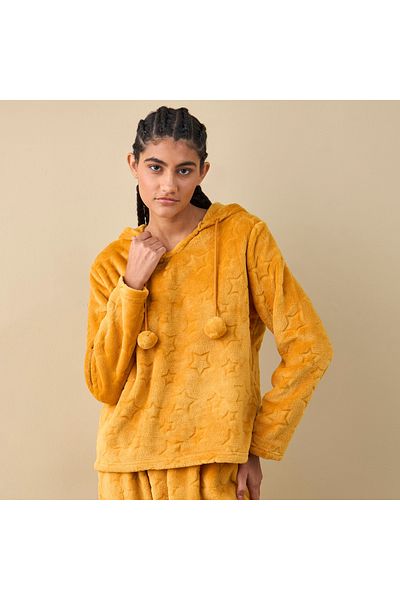 FAV Textured Hooded Top and Pyjama Set