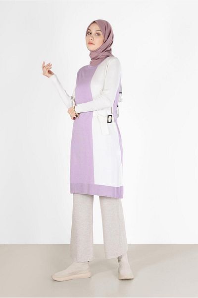 Alvina BIRD DETAILED 2-COLOR KNITWEAR TUNIC 42105