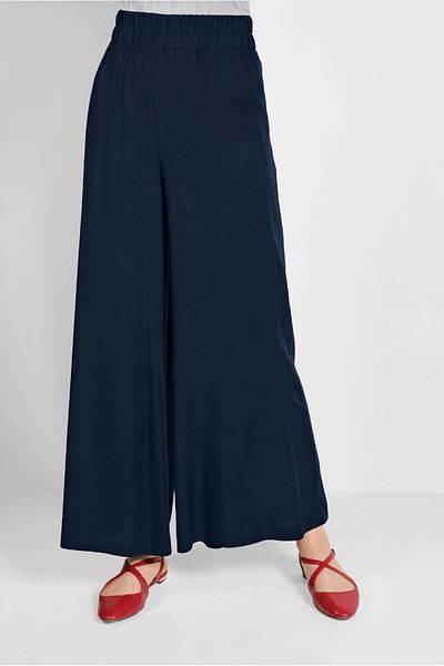 TRENDTESETTÜR Γυναικείο παντελόνι με φαρδύ πόδι Navy Blue 7735