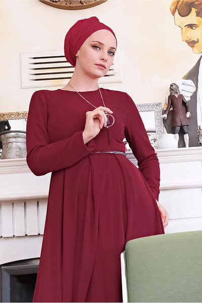 TRENDTESETTÜR Φόρεμα σιφόν με φούστα με βολάν - Μοντέλο 3215