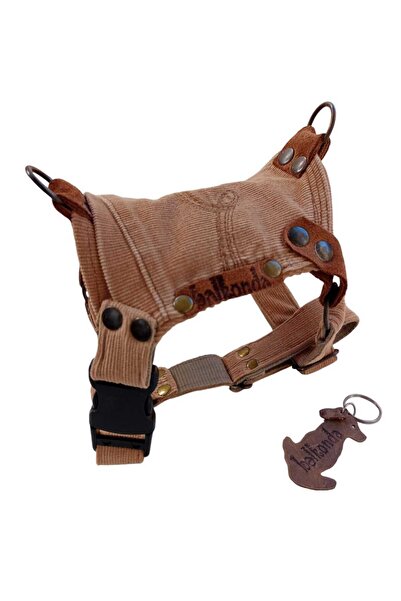 balkonda Köpek Göğüs Tasması Minik Irk Kadife Cepli Göğüs Ölçüsü:25-40cm Ayarlamalı 3-7kg Dog Harness Gt2-27