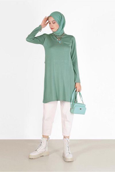 Alvina POCKET DETAIL BASIC KNITWEAR TUNIC 42045
