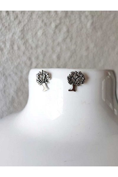 NHOUSE Nail Model Retro Earrings with Tree of Life Figures