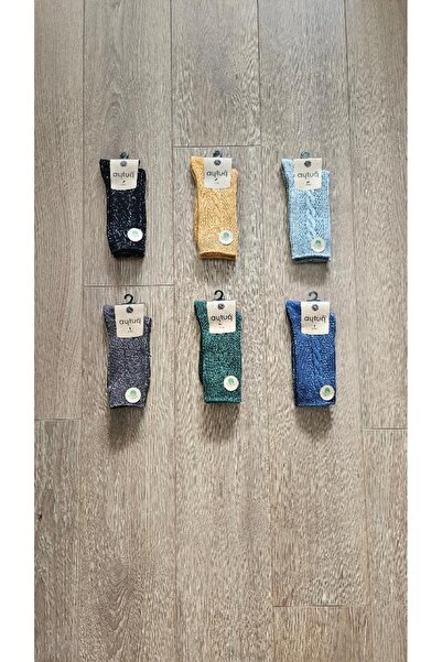 Aytuğ AYTUĞ 6 Çift Kadın Penye Simli ( Siyah-Kahverengi-Lacivert-Gri-Sarı-Yeş...