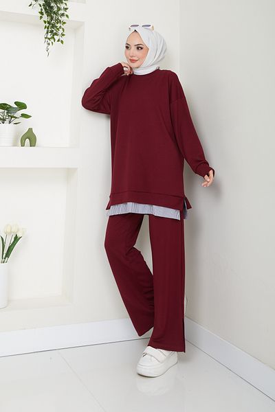 Pamuk Butik Γυναικείο Σετ δύο κομματιών πουκάμισο με δύο κλωστές με γαρνιρισμένο παντελόνι