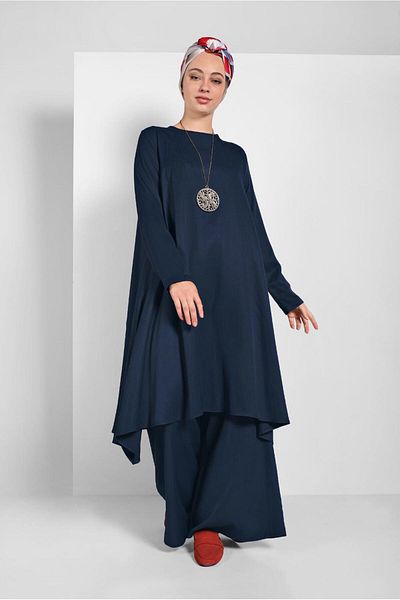 TRENDTESETTÜR Γυναικείο Navy Blue 2-Pece Casual Σετ 73108