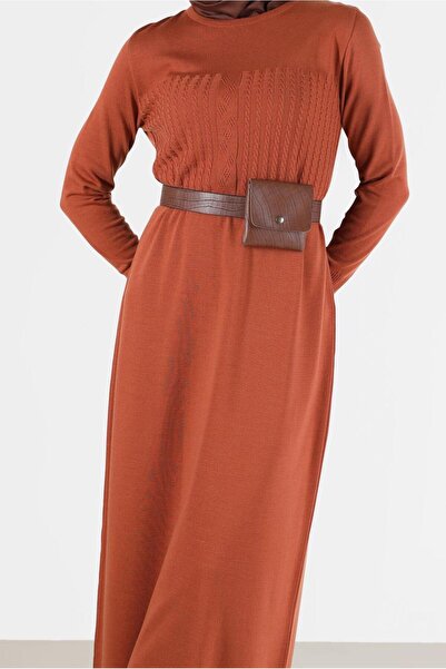 Alvina SAÇ ÖRGÜ DESENLİ TRİKO ELBİSE 42015