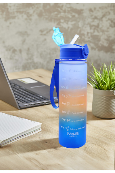 M&B WATER BOTTLE 3-Piece Motivational Water Bottle Set - Water Bottle with Straw for Daily and Sports 2000-900-500ml